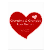 La abuela y el abuelo me aman postal