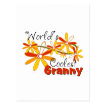 La abuelita más fresca del mundo floral tarjetas postales