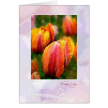 La acuarela Tulipán-Le agradece Tarjetas