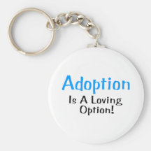 La adopción es una opción cariñosa (azul) llaveros