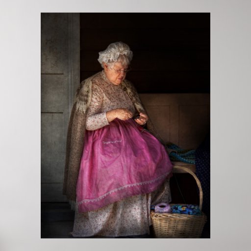La afición - cinta - de la abuelita de costura impresiones