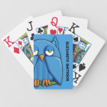 La aguamarina del búho de la aguamarina personaliz baraja cartas de poker