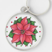 La alegría del Poinsettia puntea llavero superior