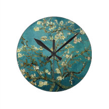 La almendra florece reloj de pared