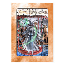 La alta carta de tarot de la sacerdotisa plantillas de tarjetas personales