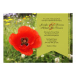 La amapola roja florece el boda del país invitaciones personales 