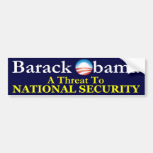 La amenaza de Barack Obama Pegatina De Parachoque