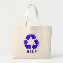 La ayuda recicla (el azul) bolsas de mano