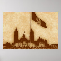 La Bandera 11 de la estafa del EL Zocalo del DF de Poster