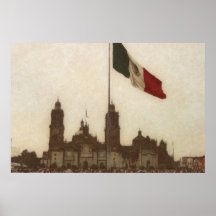 La Bandera 12 de la estafa del EL Zocalo del DF de Poster