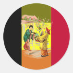 La bandera de Bélgica rayó al pegatina del cuento 