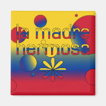 La bandera de Madre Hermosa Colombia del La colore Imanes Para Frigoríficos