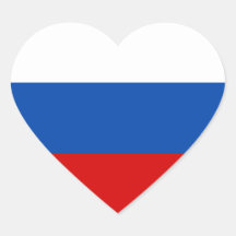 La bandera de Rusia Pegatinas De Corazon