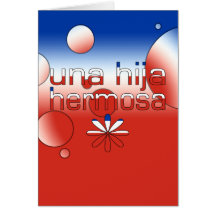 La bandera de Una Hija Hermosa Chile colorea arte  Felicitacion