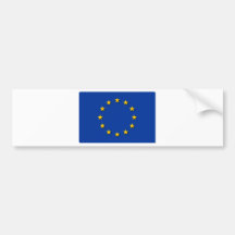 La bandera de unión europea/UE señala por medio de Etiqueta De Parachoque
