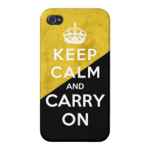 La bandera del Grunge de Voluntarysist guarda calm iPhone 4 Carcasa