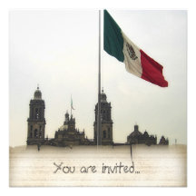 La Bandera Mexica de la estafa del EL Zocalo del D Invitaciones Personalizada