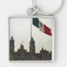 La Bandera Mexica de la estafa del EL Zocalo del D Llaveros Personalizados