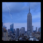 La Bank of America la torre NYC Golpeó por el relá posters