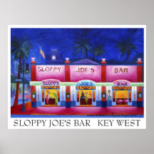 La barra de Joe descuidado, Key West Posters
