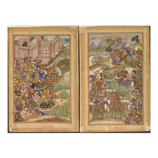 La batalla de Sarnal Gujarat 1572 de Akbarnama Impresiones Fotográficas