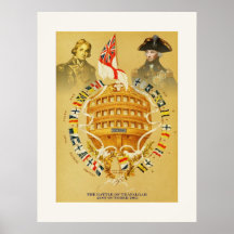 La batalla del collage de la bella arte del vintag impresiones