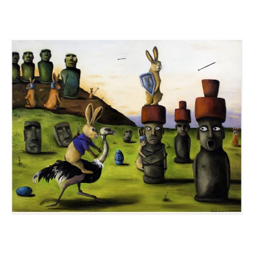 La batalla sobre la isla de pascua tarjeta postal