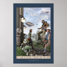 La biblioteca pública - el panel derecho (20x30") poster