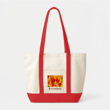 ¡La bolsa de asas amarilla roja de la flor del tul