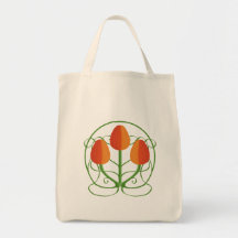 La bolsa de asas anaranjada del diseño de Nouveau 