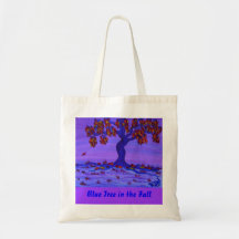 La bolsa de asas - árbol azul en la caída