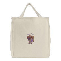 La bolsa de asas bordada adorable de Puggy - perso