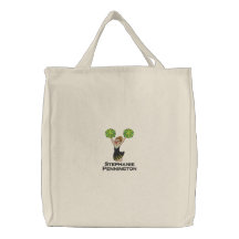 La bolsa de asas bordada animadora personalizada