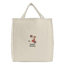 La bolsa de asas bordada animadora personalizada