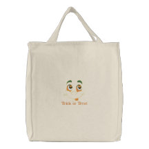 La bolsa de asas bordada cara del fantasma del tru
