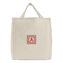 La bolsa de asas bordada con monograma