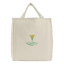 La bolsa de asas bordada del jardinero bonito
