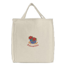 La bolsa de asas bordada del Poinsettia