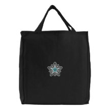 La bolsa de asas bordada día de fiesta de la lona 