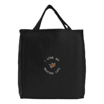 La bolsa de asas bordada divertida de los gatos de