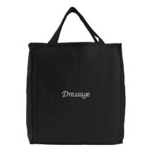 La bolsa de asas bordada Dressage del algodón