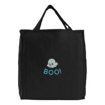 La bolsa de asas bordada fantasma adorable