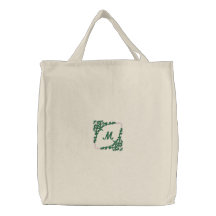 La bolsa de asas bordada floral personalizada del 