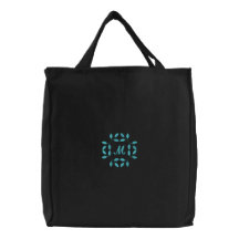 La bolsa de asas bordada floral personalizada del 