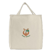 La bolsa de asas bordada Lyre del navidad del vint