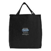 La bolsa de asas bordada mamá personalizada de la 