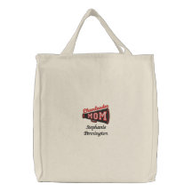 La bolsa de asas bordada mamá personalizada de la 
