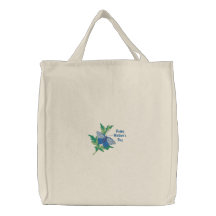 La bolsa de asas bordada mariposa azul - personali