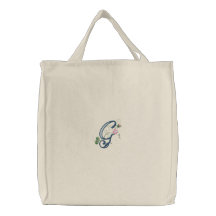 La bolsa de asas bordada mariposa floral del monog