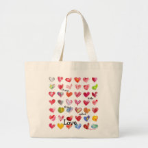 La bolsa de asas de 42 corazones de la tarjeta del